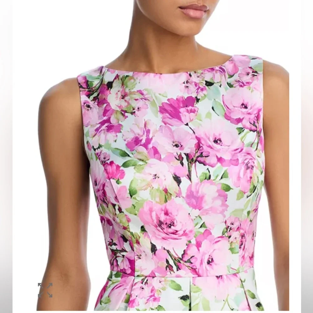 Eliza J Floral Pink Sleeveless Fit & Flare Dress size 4 NEVER WORN - Picture 2 of 5